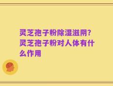 灵芝孢子粉除湿滋阴？灵芝孢子粉对人体有什么作用