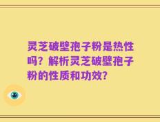 灵芝破壁孢子粉是热性吗？解析灵芝破壁孢子粉的性质和功效？