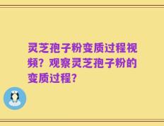 灵芝孢子粉变质过程视频？观察灵芝孢子粉的变质过程？