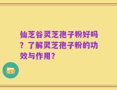 仙芝谷灵芝孢子粉好吗？了解灵芝孢子粉的功效与作用？