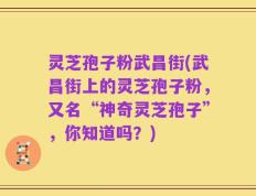 灵芝孢子粉武昌街(武昌街上的灵芝孢子粉，又名“神奇灵芝孢子”，你知道吗？)