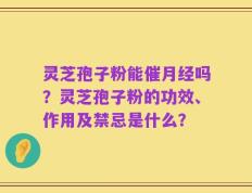 灵芝孢子粉能催月经吗？灵芝孢子粉的功效、作用及禁忌是什么？