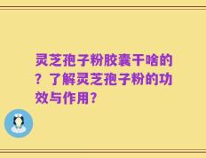 灵芝孢子粉胶囊干啥的？了解灵芝孢子粉的功效与作用？