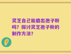 灵芝自己能磨出孢子粉吗？探讨灵芝孢子粉的制作方法？