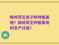 梅州灵芝孢子粉种植基地？探秘灵芝种植基地的生产过程？