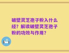 破壁灵芝孢子粉入什么经？解读破壁灵芝孢子粉的功效与作用？
