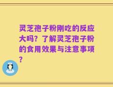 灵芝孢子粉刚吃的反应大吗？了解灵芝孢子粉的食用效果与注意事项？