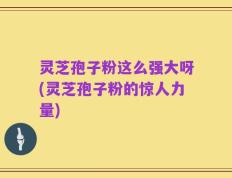 灵芝孢子粉这么强大呀(灵芝孢子粉的惊人力量)