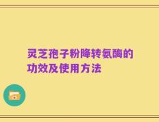 灵芝孢子粉降转氨酶的功效及使用方法