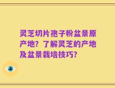 灵芝切片孢子粉盆景原产地？了解灵芝的产地及盆景栽培技巧？