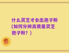 什么灵芝才会出孢子粉(如何分辨高质量灵芝孢子粉？)