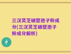 三汉灵芝破壁孢子粉成分(三汉灵芝破壁孢子粉成分解析)