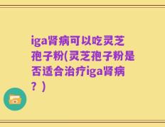 iga肾病可以吃灵芝孢子粉(灵芝孢子粉是否适合治疗iga肾病？)