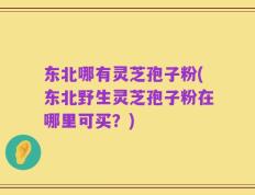东北哪有灵芝孢子粉(东北野生灵芝孢子粉在哪里可买？)