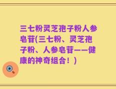 三七粉灵芝孢子粉人参皂苷(三七粉、灵芝孢子粉、人参皂苷——健康的神奇组合！)