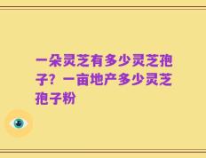一朵灵芝有多少灵芝孢子？一亩地产多少灵芝孢子粉