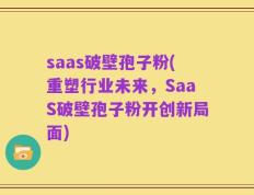 saas破壁孢子粉(重塑行业未来，SaaS破壁孢子粉开创新局面)