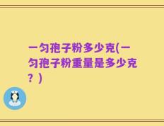 一匀孢子粉多少克(一匀孢子粉重量是多少克？)