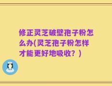 修正灵芝破壁孢子粉怎么办(灵芝孢子粉怎样才能更好地吸收？)