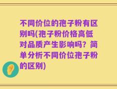 不同价位的孢子粉有区别吗(孢子粉价格高低对品质产生影响吗？简单分析不同价位孢子粉的区别)