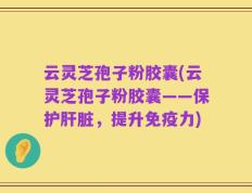 云灵芝孢子粉胶囊(云灵芝孢子粉胶囊——保护肝脏，提升免疫力)