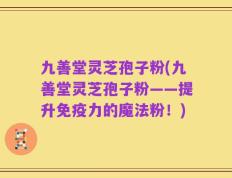 九善堂灵芝孢子粉(九善堂灵芝孢子粉——提升免疫力的魔法粉！)
