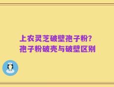 上农灵芝破壁孢子粉？孢子粉破壳与破壁区别