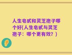 人生皂甙和灵芝孢子哪个好(人生皂甙与灵芝孢子：哪个更有效？)