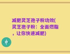 减肥灵芝孢子粉功效(灵芝孢子粉：全面燃脂，让你快速减肥)
