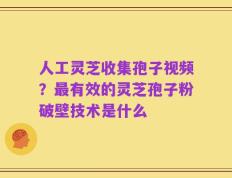 人工灵芝收集孢子视频？最有效的灵芝孢子粉破壁技术是什么