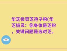 华芝极灵芝孢子粉(华芝极灵：你身体是芝粉，关键问题是选对芝。
