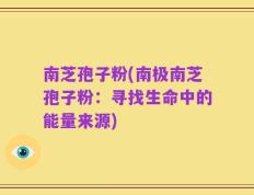 南芝孢子粉(南极南芝孢子粉：寻找生命中的能量来源)