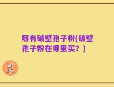 哪有破壁孢子粉(破壁孢子粉在哪里买？)