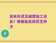 吉林市灵芝破壁加工企业？哪里能买到灵芝种子