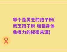 哪个是灵芝的孢子粉(灵芝孢子粉 增强身体免疫力的秘密来源)