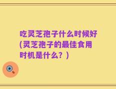 吃灵芝孢子什么时候好(灵芝孢子的最佳食用时机是什么？)