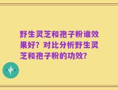 野生灵芝和孢子粉谁效果好？对比分析野生灵芝和孢子粉的功效？