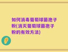 如何消毒葡萄球菌孢子粉(消灭葡萄球菌孢子粉的有效方法)