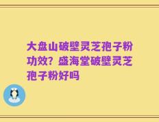 大盘山破壁灵芝孢子粉功效？盛海堂破壁灵芝孢子粉好吗