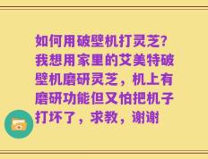如何用破壁机打灵芝？我想用家里的艾美特破壁机磨研灵芝，机上有磨研功能但又怕把机子打坏了，求教，谢谢