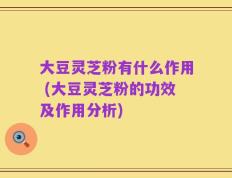 大豆灵芝粉有什么作用 (大豆灵芝粉的功效及作用分析)