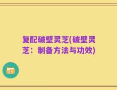 复配破壁灵芝(破壁灵芝：制备方法与功效)