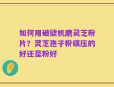 如何用破壁机磨灵芝粉片？灵芝孢子粉碾压的好还是粉好
