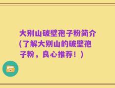 大别山破壁孢子粉简介(了解大别山的破壁孢子粉，良心推荐！)