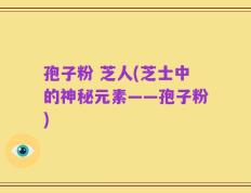孢子粉 芝人(芝士中的神秘元素——孢子粉)