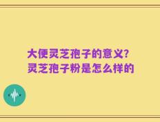 大便灵芝孢子的意义？灵芝孢子粉是怎么样的