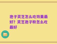 孢子灵芝怎么吃效果最好？灵芝孢子粉怎么吃最好