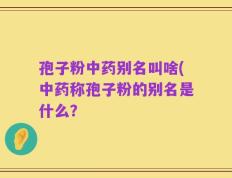 孢子粉中药别名叫啥(中药称孢子粉的别名是什么？