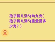 孢子粉几汤勺为九克(孢子粉几汤勺重量是多少克？)