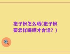 孢子粉怎么晒(孢子粉要怎样曝晒才合适？)